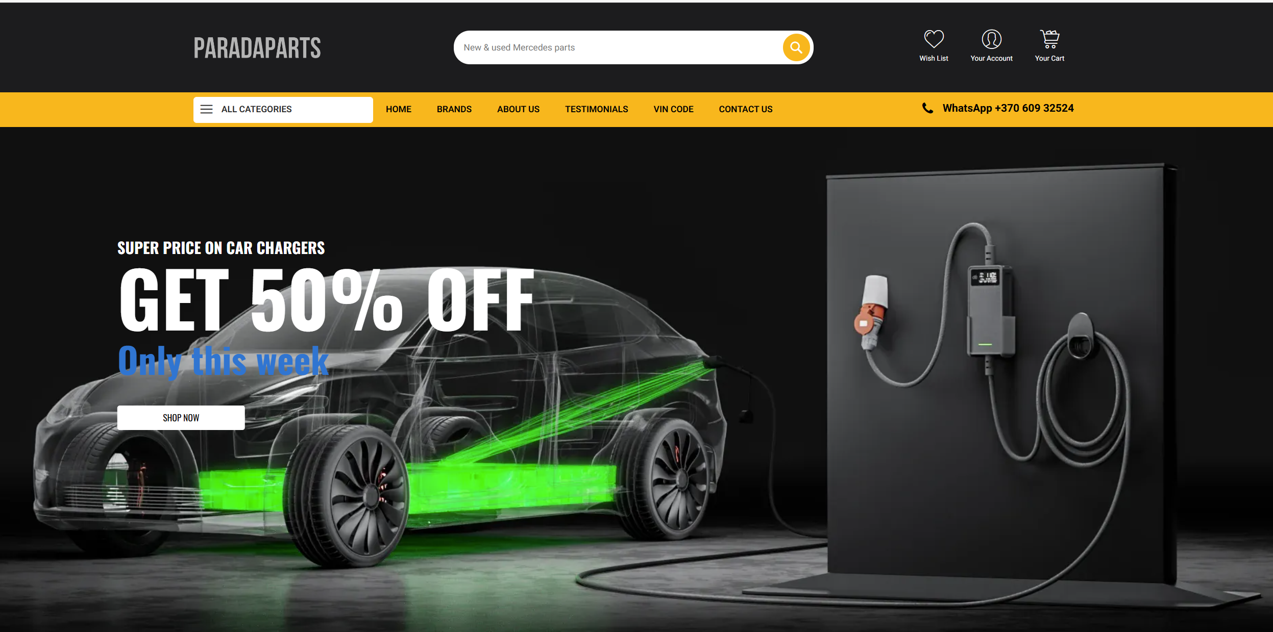 Built autoparts store  — a fully customized Magento auto parts store.